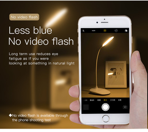 USB Rechargeable Modern Rectangle LED Touch Flexible 3-Level Dimmable <b>Study</b> Reading <b>Table</b> Lamp 3000K/4000K/6000K Color Temp - Product Image 3