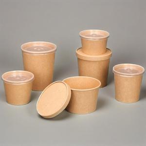 Biodegradable Compostable <b>Disposable</b> Take Away Kraft Bucket Containers Double Coating Paper Salad <b>Bowl</b> - Product Image 2