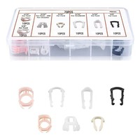 Vente en gros de 70 pièces de clips de fixation pour conduite de carburant, kit d'assortiment de 7 tailles, clips de connexion rapide en plastique pour conduite de carburant pour Ford, GM, Chrysler