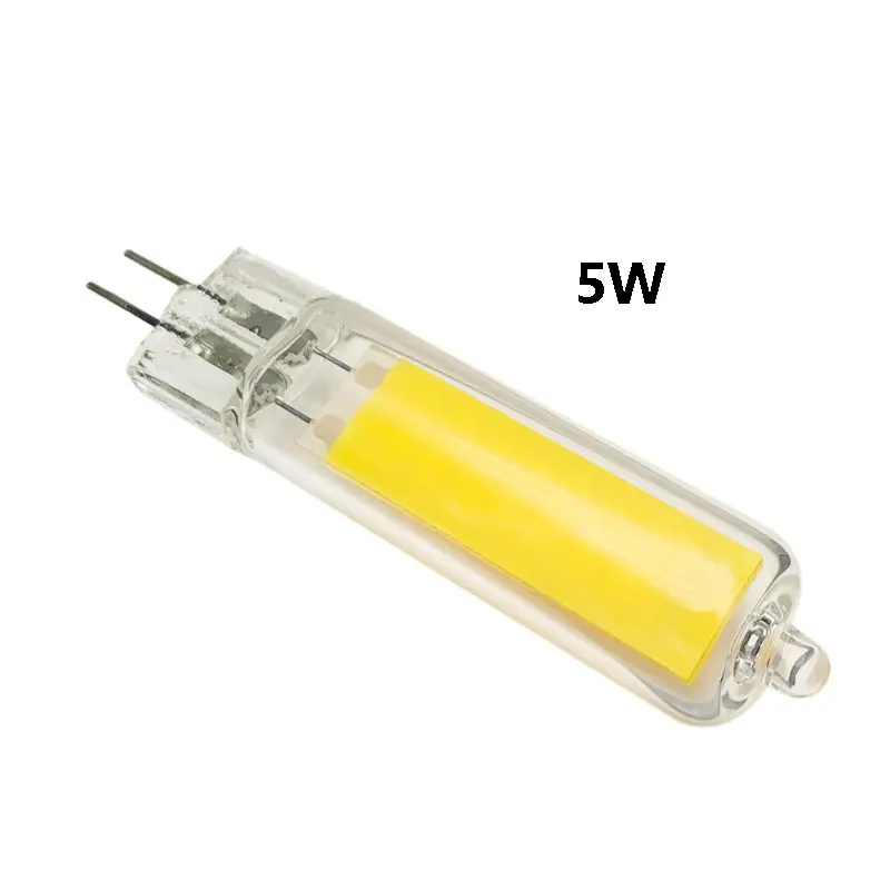 Corpo in vetro 3000K 4000K 6000K led AC/DC12V g4 5w luce cob dimmerabile per sostituire g4 alogeno