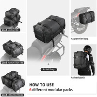 Sac de siège arrière imperméable en bâche robuste avec fermeture éclair, sac à dos de voyage pour usage extérieur