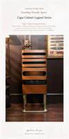 Humidor à cigares intelligent, design européen de luxe, acier inoxydable, contrôle de la température et de l'humidité constantes, écran tactile
