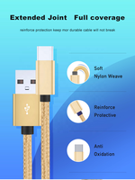 Cable de Carga USB Trenzado de Nailon de 1m/2m/3m Micro USB para Android y Computadora con Carga Rápida de 2.1A