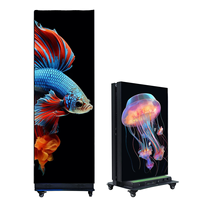 Pantalla LED Plegable para Interiores con Base con Ruedas, Pantalla Digital Publicitaria para Centros Comerciales, Exposiciones y Tiendas