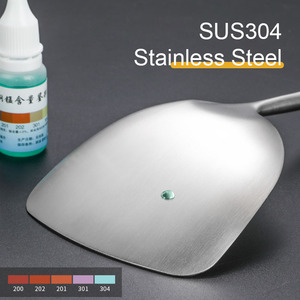 <strong>New</strong> Durable 304 Stainless Steel <strong>Kitchen</strong> Utensil <strong>Set</strong> with Wok Spatula and Wooden Handle - Product Image 4