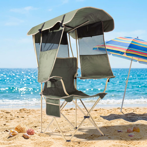 Outdoor Beach Chair UPF 50+ Canopy Folding Chair OEM Supply Solutions for Pool <b>Sand</b> Camping Outdoor - Product Image 1