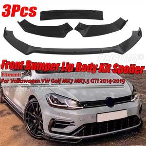Glossy Black <b>Car</b> Front Bumper Lip Splitter Spoiler <b>Diffuser</b> Cover Trim <b>for</b> Volkswagen <b>for</b> VW <b>for</b> Golf MK7 MK7.5 GTI 2014-2019 - Product Image 1