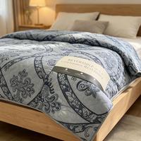Lot de deux housses de coussin pliables en polyester gris doux avec motif végétal 500TC pour hôtels et hôpitaux (vente en gros)