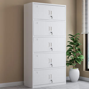 ตู้เก็บเอกสารโลหะทันสมัย 8 ชั้น พร้อมลิ้นชักเก็บของแบบล็อคได้ ตู้เก็บเอกสารสำนักงานพร้อมกุญแจ ดีไซน์เพื่อความปลอดภัย - Product Image 1