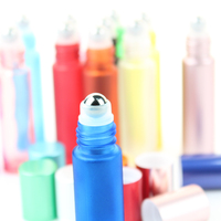 10ml Bunte Mattierte Glas-Roll-On-Flasche mit Edelstahlkugel für Ätherische Öle, Parfums und Lippenbalsame