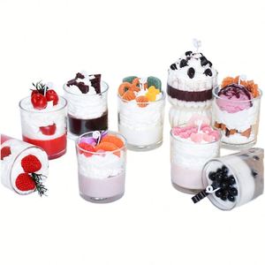 Ensemble cadeau de desserts en cire d'abeille en forme de fruits, étiquette privée, bougie artisanale à l'aromathérapie à la lavande pour Pâques - Product Image 2