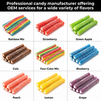 Barres de bonbons gélifiés fourrées au goût acidulé, directement de l'usine, OEM, marque privée, emballage personnalisé, sac multicolore, vente en gros, exportateur