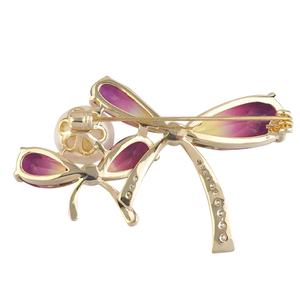 Broches élégantes en perles brillantes, magnifiques broches nœud, broches plaquées or avec diamants et zircons, bijoux unisexes pour femmes, sacs de fiançailles - Product Image 5