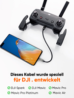 Kabel Data USB Tipe C DJI Mavic, Micro USB A ke USB Tipe C, Selubung PVC dengan Pelindung Kepang untuk DJI Spark/DJI Mavic/Mavic Pro Platinum