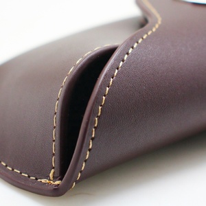 Luxury Real Leather Sunglasses Packaging Box Semi-Hard Genuine Leather Eyeglass Eye Wear <b>Case</b> Sun <b>Glasses</b> Pouch - Product Image 4