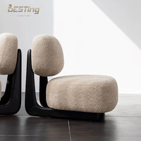 Fauteuil moderne de luxe pour salon fauteuil de loisirs créatif et décontracté en tissu d'agneau blanc pour la maison et l'hôtel