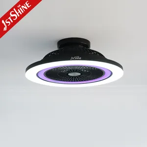 1stshine Led Ceiling Fan 23 Inch APP Control Flush Mount Fan Dimmable Ceiling Fan With RGB Light