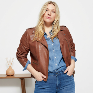 Nueva Chaqueta Acolchada de Cuero Genuino para Mujer, con Forro Tejido Transpirable y Cierre de Cremallera, Chaquetas de Cuero Casuales Perfectas para Mujer - Product Image 6