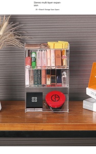 מודרני ידידותי לסביבה אודם & קוסמטיקה אחסון מתלה אקריליק איפור שולחן עבודה מסגרת מסגרת מסך - Product Image 2