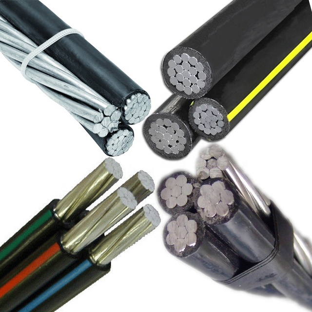 10 mm 35 mm 50mm ABC Overhead Service Wire Triplex 3 Phase Aluminium Aerial Bundled Cable Price