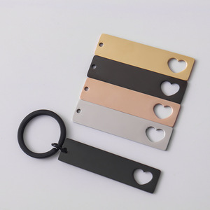 50*12Mm Bán Buôn Biểu Tượng Tùy Chỉnh Trống Thép Không Gỉ Thanh Khắc Keychain Vài Bạc Tăng Vàng Dog Tag Qr Mã Trái Tim Keychain - Product Image 4