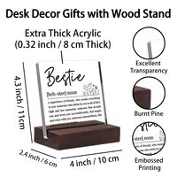 Cadeaux inspirants pour les femmes Plaque en acrylique avec support en bois-Logo personnalisé et couleur Love Flower Design Encouragement Desk Decor