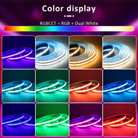 Bande LED COB RGB 5M 24V 6 broches 12mm 840 LED IP20, ruban néon flexible avec durée de vie longue pour la décoration intérieure