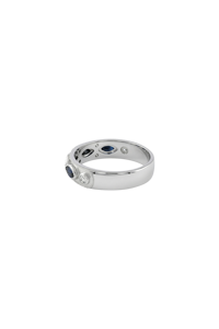 Bague en saphir bleu et diamant en argent sterling 92,5 KLSR-11634 - Product Image 3