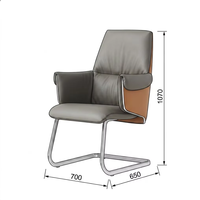 Chaise de direction en cuir luxueux au design moderne, ergonomique, pivotante, avec accoudoirs réglables pour le bureau, l'école, l'hôpital, l'hôtel