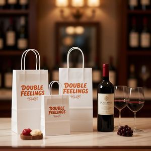 Decorative <b>Paper</b> Shopping Bags for Corporate Business Custom Logo Large Base Wine Bags with Twisted Handle Design - Product Image 6