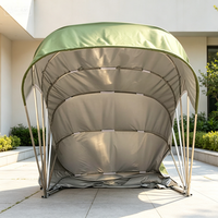 Abri de voiture pliable et rétractable entièrement automatique, imperméable et durable, structure en acier pour extérieur