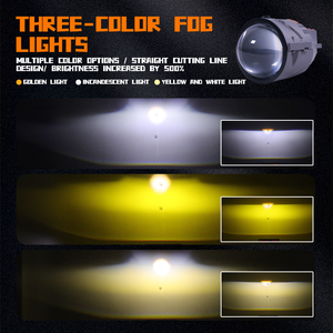 Nouveaux phares projecteurs antibrouillard Bi-LED tricolores à découpe plate, étanches IP68, 3,0 pouces, 140W, 14000LM, compatibles LHD/RHD - Product Image 5
