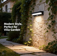 Lampes murales solaires extérieures à détecteur de mouvement LED en aluminium moulé sous pression noir, à longue portée, très vendues