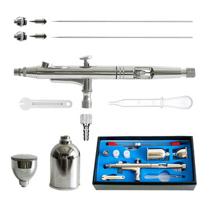 Pistolet aérographe double action 0.2 0.3 0.5mm à alimentation par gravité, vitesse réglable, portable, capacité du réservoir 7.0cc - Product Image 1
