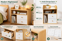 Table de Chevet Moderne Simple avec Rangement, Petite Table d'Appoint Nordique pour Chambre à Coucher, Vente en Gros