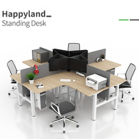 3 pieds en métal en forme de L ergonomique 3 moteurs électriques assis debout hauteur réglable bureau debout pour le bureau à domicile cadre de bureau de travail