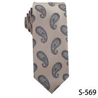 Leichte Champagner Blumen Paisley gestreifte Polyester umwelt freundliche lässige Herren Business Vintage Mode Krawatte Khaki Anzug Shirt