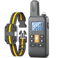 Wasserdichtes IP67 Wiederaufladbares Elektrisches Schock-Vibrations-Bellkontroll-Hundetrainingshalsband mit Fernbedienung 800m Reichweite & Erweiterbar auf 3 Hunde