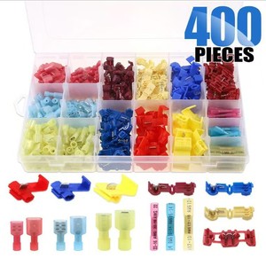 Nuoyifan - Juego de 400 Terminales de Desconexión Rápida de Nailon, en Caja, Material de PC, Conector de Aislamiento Eléctrico, Cabeza en T, para Crimpado - Product Image 4