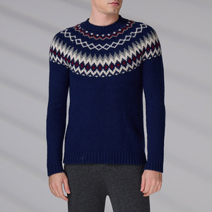 Knitwear Manufacturer Vintage Knitted Pullover Winter Autumn Long Sleeve <b>Argyle</b> Wool Jumper Custom Men <b>Sweater</b> - Product Image 2