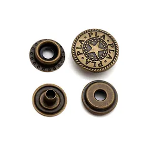 Factory Direct Sales Handmade Custom Private Logo Low MOQ Brass Metal Button for Clothing Accessories