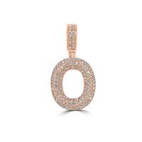 Colgante de Oro de 14k con Diamantes Incrustados, Letra O Inicial, para Collar, Estilo Universitario, Hip-Hop, a un Precio Razonable