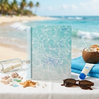 Carnet à spirale YPS Ocean Wave Shell Print, couverture rigide, journal étudiant, cadeau personnalisé mignon pour le bureau et l'école, A6, 100 g/m², 100 feuilles