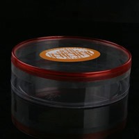 Boîte d'emballage ronde en plastique transparent pour desserts, biscuits, gâteaux, tranches de gâteaux, boîte ronde transparente en plastique avec couvercle