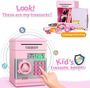 Caja Fuerte Digital Electrónica con Contraseña, Mini Cajero Automático, Hucha para Monedas, Juguetes, Regalos de Cumpleaños para Niños - Product Image 2