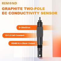 Sonde de conductivité EC bipolaire en graphite 0~20mS/cm RS485 Modbus 4-20mA anti-salissure pour le traitement des eaux usées