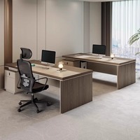 Bureau de travail moderne réglable en hauteur, personnalisé, avec espace d'étude et étagère, en panneaux de bois de bouleau, avec tiroirs