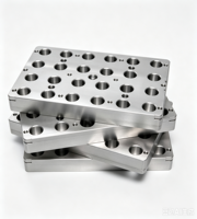Plaque de base en aluminium usinée CNC à haute tolérance avec plusieurs trous fraisés, plaque d'outillage usinée sur mesure OEM