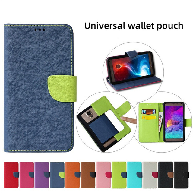 Universal Fancy Rubber Silicone Wallet Leather Case for Smartphone Credit Card Wallet Pouch for Cell Phone 4 Inch to 7 Inch