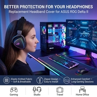 Penutup Pelindung Kain Rajut untuk Pengganti Headband Headphone ASUS ROG Delta II